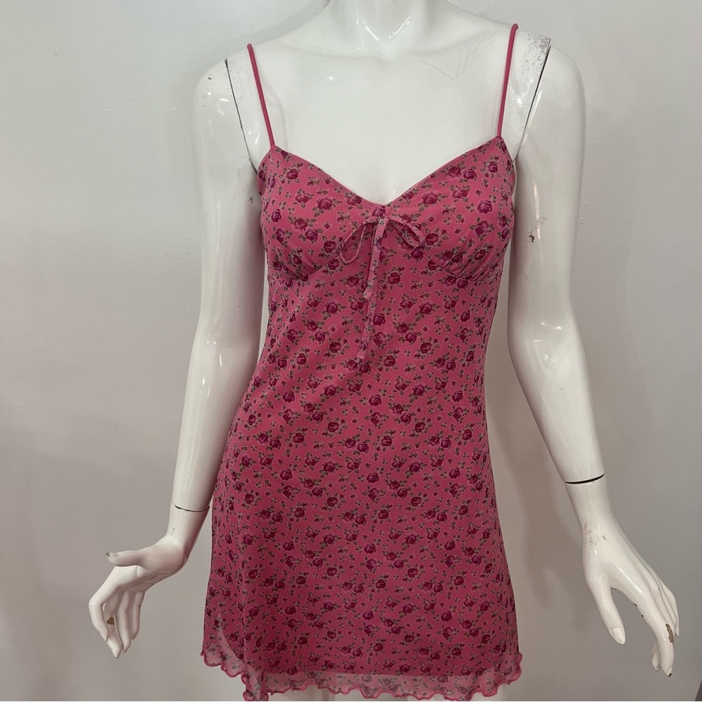 Urban Outfitters (UO) Pink floral Spaghetti Strap Mini Slip Dress --‎ S - Picture 6 of 14